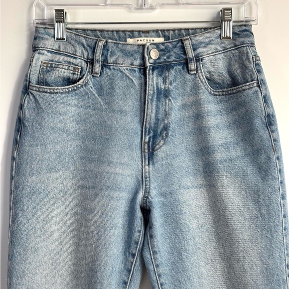 PACSUN Mom Jeans. High Waist Tapered Med Light Wash Relaxed Fit Size 25 - Picture 8 of 12